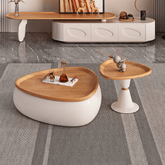 Set of triangular coffee table and side table with modern design for living room main product image